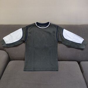Boys' Olive Green 3/4 Sleeve Pullover Sweater